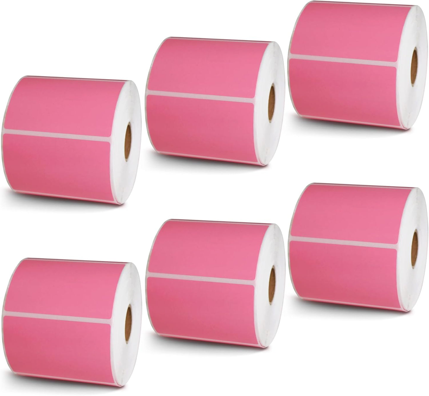 BETCKEY - 3" x 2" Multipurpose & Shipping Labels Compatible with Zebra & Rollo Label Printer,Premium Adhesive & Perforated[Pink, 6 Rolls, 4500 Labels]