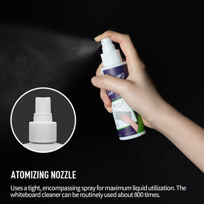 loukin Non-Toxic Whiteboard Cleaner, 3.4 fl oz Dry Erase Board Cleaner, Low-Odor White board Cleaning Spray, Removes Stubborn Marks from Whiteboards