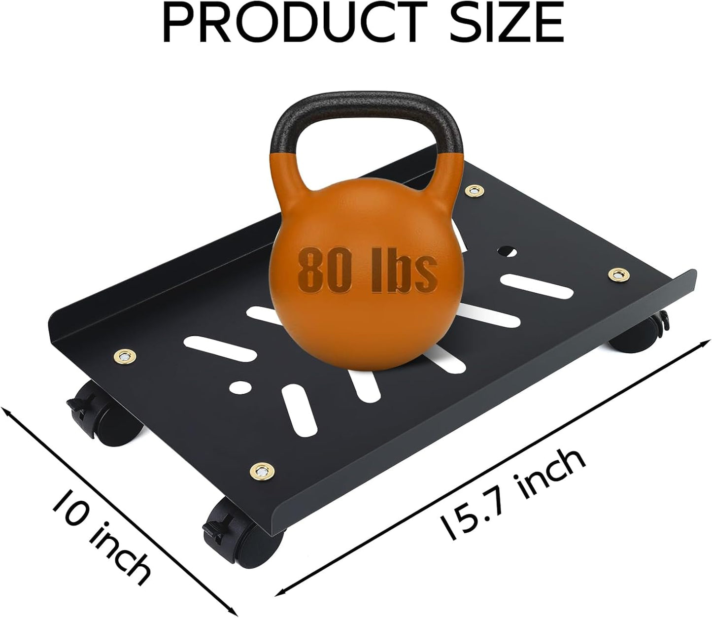 Metal Computer Tower Stand, PC Stand for Floor Mobile CPU Stand with 4 Rolling Caster Wheels Fits Most PC Under Desk,Ventilated CPU Holder PC Floor Cart for Office and Gamers(15.7 x 10inch)