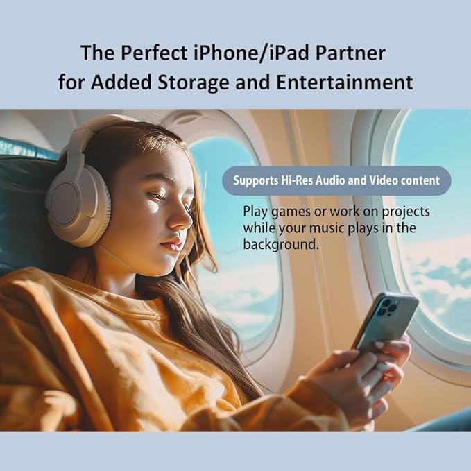 512 GB Apple MFi Certified Morandi Blue iXflash Backup Flash Drive 2-in-1 USB for iPhone, iPad, and Computer, USB Type A & Lightning, Best Photo Stick for iPhone Photo Transfer and Storage