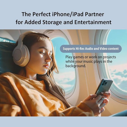 512 GB Apple MFi Certified Morandi Blue iXflash Backup Flash Drive 2-in-1 USB for iPhone, iPad, and Computer, USB Type A & Lightning, Best Photo Stick for iPhone Photo Transfer and Storage