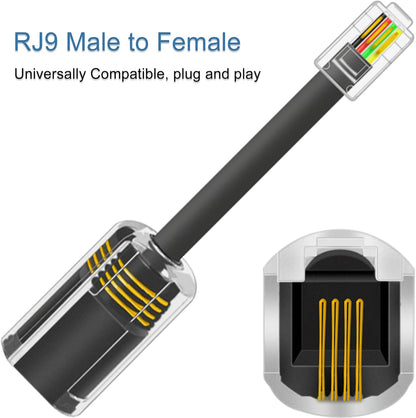 NECABLES 4Pack Phone Cord Detangler for Landline Telephone Handset Cord Detangler for Desk Phone RJ9 4P4C Male to Female Black
