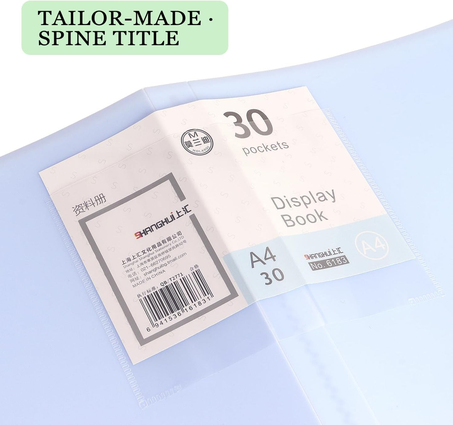 Tamaki Portfolio Binder with Plastic Sleeves, Pocket Portfolio Folder with Clear Sheet Protectors, Display 60 Pages Book, Presentation Book for Artwork, Document Organizer, 1 Pack (Blue)