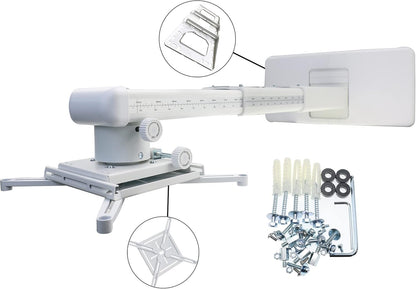 NC Projector Wall Mount with Universal LCD/DLP mounting ,Telescopic Bracket Hanger,22lbs Load Capacity,High-Precision Adjustable:(19.49"-49.21")