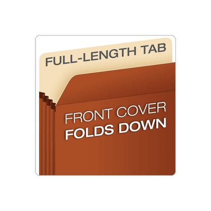 Pendaflex Expanding File Pockets, Letter Size, 5.25" Expansion, Reinforced with DuPont™ Tyvek® Material, Letter Size, Redrope, 10 Per Box (1534G-OX)