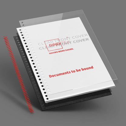 Binditek 50 Pack Plastic Spiral Binding Coils, 12mm(1/2"), 90 Sheet Capacity, 4:1 Pitch, Multi Color (Red, Blue, Yellow, Green, Pink), for Students and Coworkers