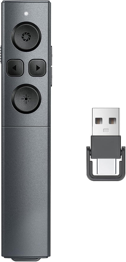 Presentation Clicker Wireless Presenter Remote Clicker, Clicker for Powerpoint Presentations,2-in-1 USB A/USB C Powerpoint Clicker for Google Slide Advancer & Volume Control, Presenter Remote for Mac