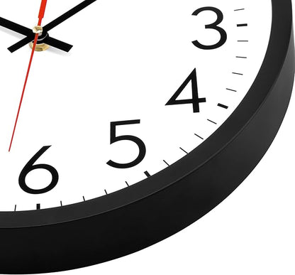 Lumuasky Wall Clock, Silent Non-Ticking 12 Inch Quartz Battery Operated Round Analog Wall Clock for Classroom,School, Office, Living Room, Bedroom,Kitchen