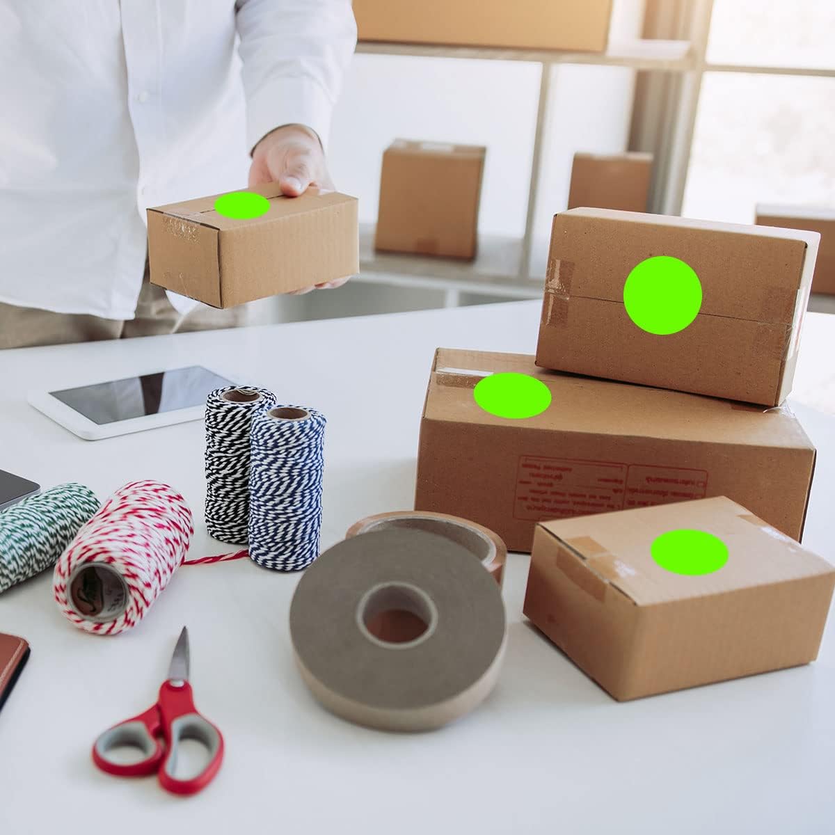 PARLAIM 2 inch Fluorescent Green Color Coding Sticker, 500PCS Round Circle Dot Labels High Visibility for Shooting Target Paster