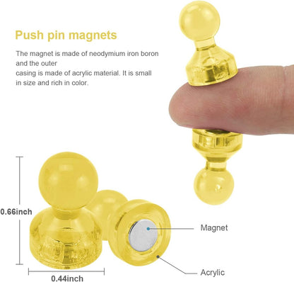 Ant Mag Magnetic Push Pins Strong Push Pin Magnets for Fridge Whiteboards Calendars Maps in School & Office Pack of 18 Yellow