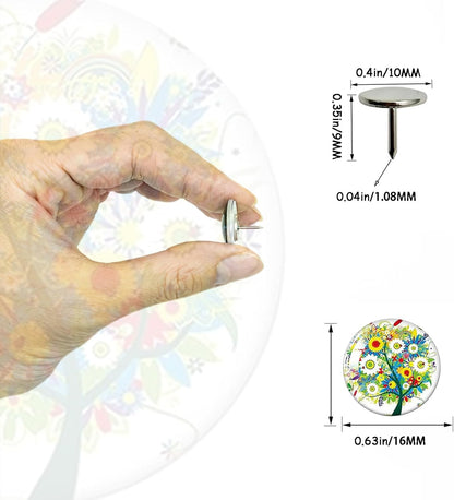 24Pcs Plants Push Pins Decorative Thumb Tacks Cute Office Decor for Cork Board Bulletin Board, Desk Accessories Aesthetic,Classroom,Home Decor(Tree)