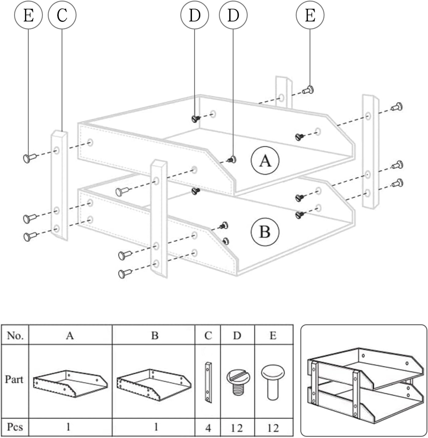 Leather Desk Organizer,2-Tier Stackable Letter Tray Holder,Office Supplies Desktop Storage Box for Document,Stationery,Magazines,Newspapers,Letters and Other Home Office Paper Sundries,Coffee