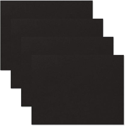 Plain Black Certificate Folders - Pack of 25, Linen Cover 80 lb. Stock, Folded, Die-Cut Corners, for Office, Business Awards, Graduation, School Diploma Holder, 9-1/2" x 12"