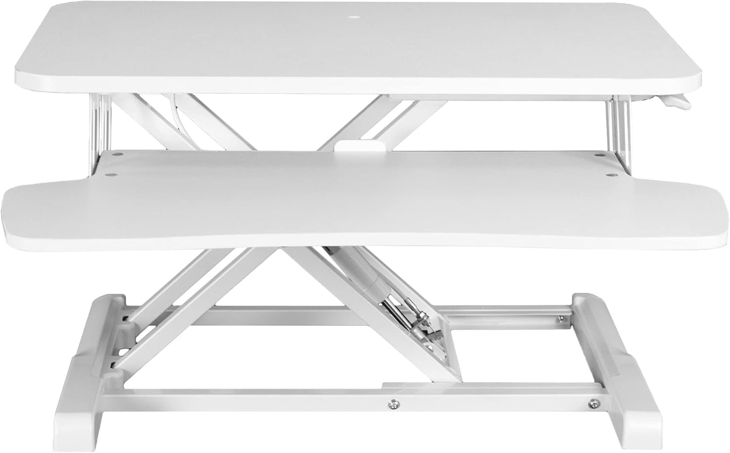 VIVO 28 inch Desk Converter, K Series, Height Adjustable Sit to Stand Riser, Dual Monitor and Laptop Workstation with Keyboard Tray, White, DESK-V028KW