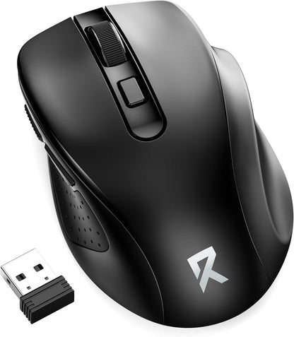Redragon Wireless Mouse BT5.0/3.0 & 2.4G, 6 Buttons, 5 Level 4000DPI Bluetooth Mouse, 18 Months Battery, Portable Optical Computer Mice for Laptop, PC, Chromebook, Windows, Mac-Black