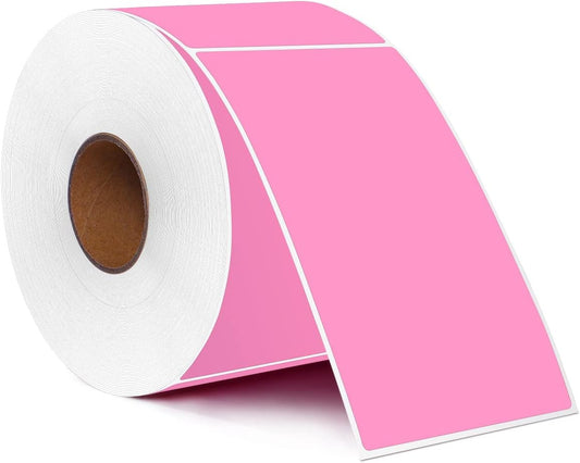 PARLAIM 5" x 3" Rectangle Color Coding Labels,500 per Inventory Labels Color Code Stickers Dispenser Box,Pink Sticker Labels for Inventory,Family School Storage Bins Label(Pink)