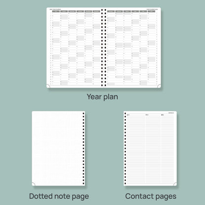 POPRUN Academic Daily Planner 2025-2026 One Page A Day - [A4 Large Size 8.25" x 12" - Spiral Hard Cover], Appointment Book (July 2025 - June 2026) with Monthly Calendar - Violet