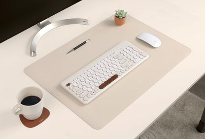 Dual-Sided Leather Desk Pad,Blotter for Laptop Computer,Mouse Pad,Writing,Drawing,Arts and Craft Mat (17"x24", Beige/Brown)