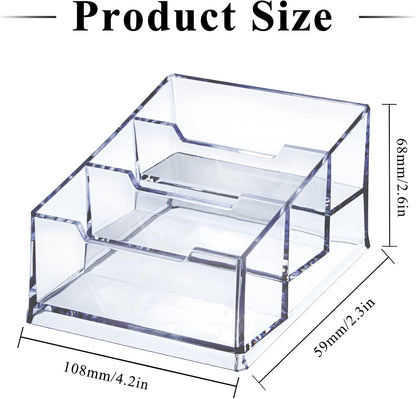 Clear Acrylic Business Card Holder,3 Tier Premium Acrylic Clear Business Card Holder Stand for Desk Fits 150 Business Cards