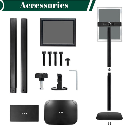 3Pcs Heavy Duty Pedestal Sign Holder for Display, 8.5 x 11 inches Adjustable Floor Standing Sign Holder with Weighted Base,Sign Stand for Indoor/Outdoor Advertising，Black