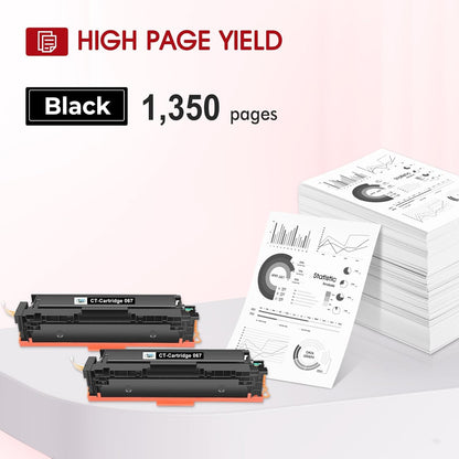 067 Black Toner Cartridge 067H MF654CDW MF656CDW Compatible Replacement for Canon 067 Black 067H imageClass LBP633Cdw LBP632Cdw LBP631Cw MF651Cw MF653Cdw MF655Cdw Printer 2 Pack High Yield Ink