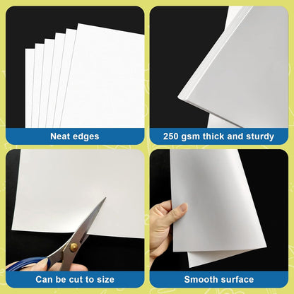 18 Pcs Poster Board 11" x 14" White Poster Paper Boards Bulk 250GSM Posterboard Vision Board Smart Poster Board Paper for School Arts Craft Projects Drawing Display