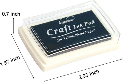 Craft Ink Pad for Rubber Stamps, Paper, Wooden, Fabric, Scrapbooking, Non-Toxic Finger Ink Pads for Kids (Black)