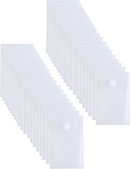 3’’ x 5’’ Vertical Plastic Envelopes Hook Loop Closure Coupon Receipt Sticker Holder 40 Pack