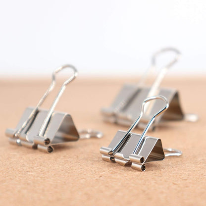 Silver Binder Clips Paper Clamps, Assorted Sizes Set (Small, Medium, Large) for Office School and Home Supplies (New Version)