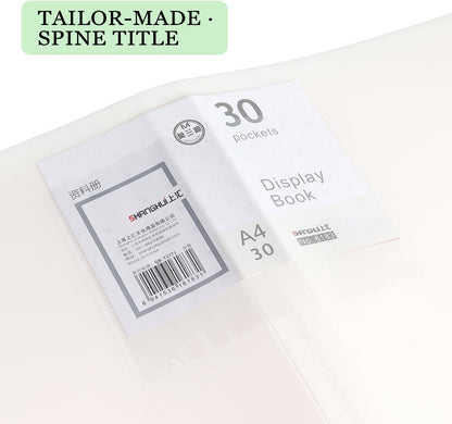Tamaki Portfolio Binder with Plastic Sleeves, Pocket Portfolio Folder with Clear Sheet Protectors, Display 60 Pages Book, Presentation Book for Artwork, Document Organizer, 1 Pack (White)