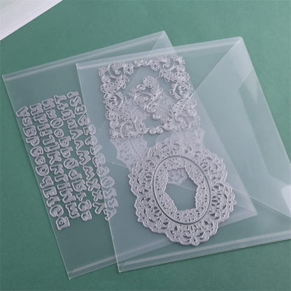 20 Pack Large Clear Stamps & Dies Plastic Storage Envelopes Pockets Transparent PVC Folder for Cutting Dies Stencil Christmas DIY Scrapbooking Paper Card Craft Making 2 Different Size Case Bags