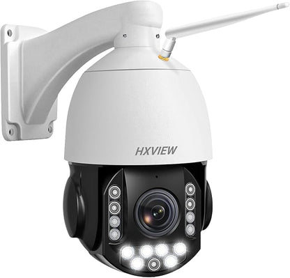 4K PTZ Security Camera Outdoor with 30X Optical Zoom, 1000FT Night Vision, 8MP 360° WiFi Wireless RTSP IP Camera, Auto Tracking, Person/Vehicle Detection, 2.4/5GHz Wi-Fi, 2-Way Audio