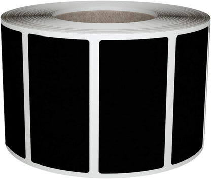 Rectangular Color Coding Sticker Roll - Write On Labels for Folders, Organizing & More, 1.57" x 0.75" Stickers to Write On Name Tags for Office Supplies & Organization, 500-Pack (Black) by Royal Green