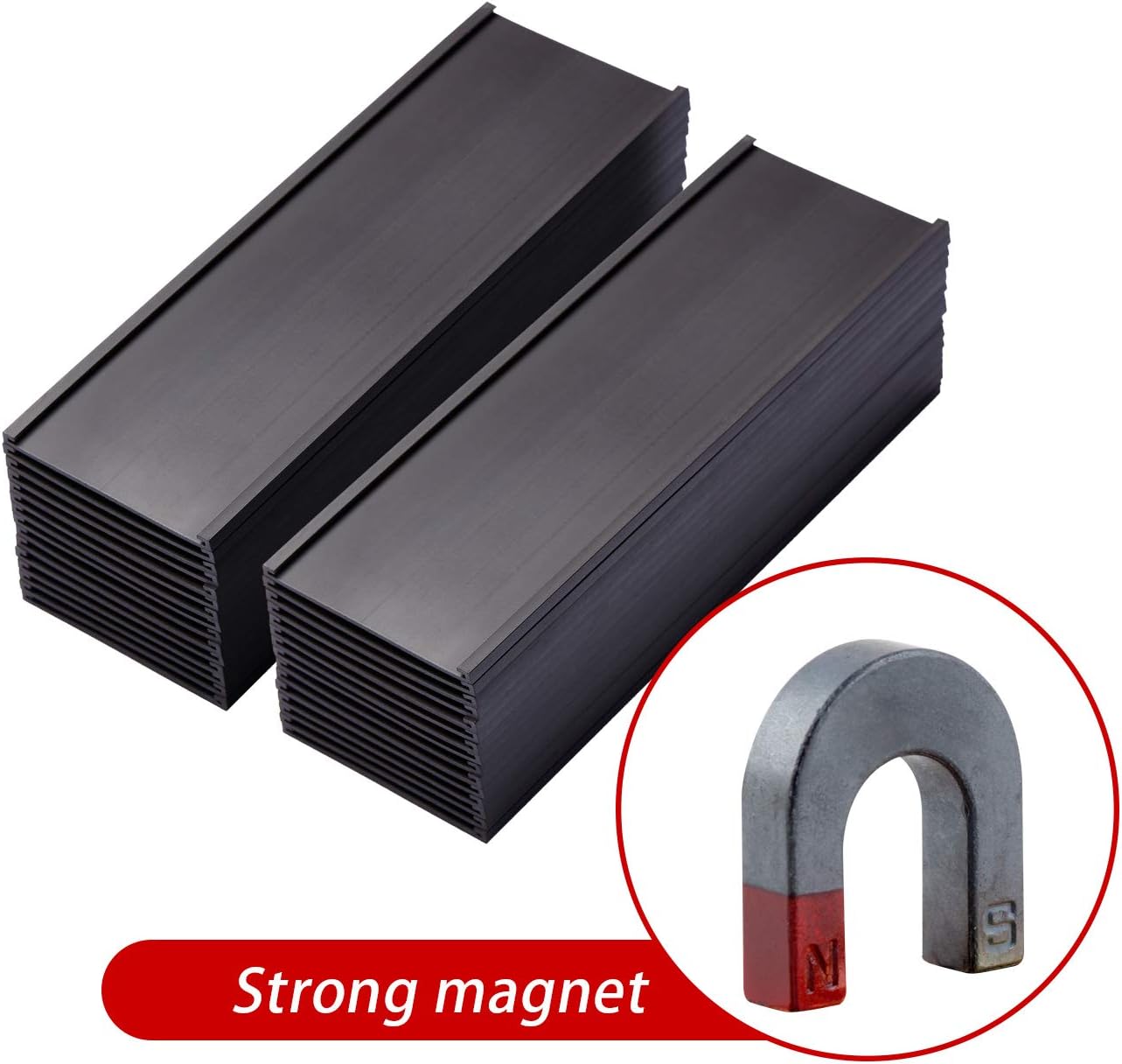 Eeoyu Magnetic Label Holders with Magnets Magnetic Data Card Holders with Clear Plastic Protectors for Metal Shelf, Whiteboard, Set of 50 (2 x 5.5 Inch)