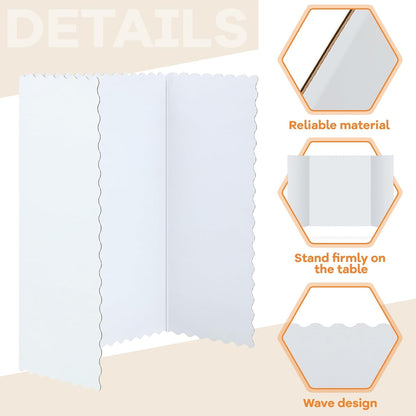 Henoyso 8 Pieces Tri Fold Poster Board Lightweight Fold Presentation Board for Science Fair Display(22 x 38 Inch,White)