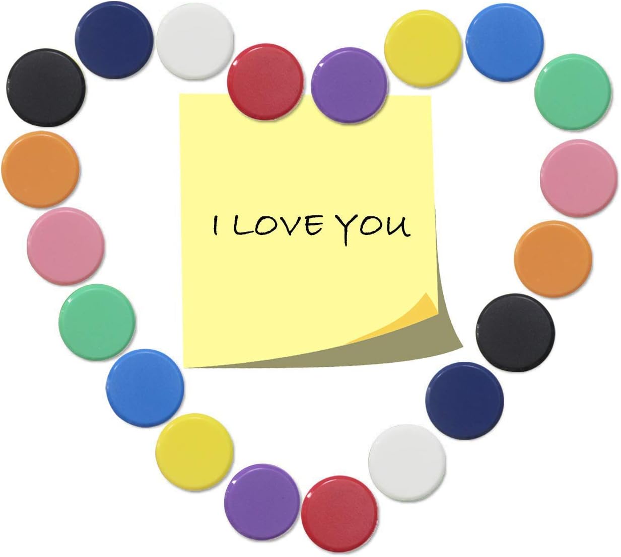 Qualsen Fridge Magnets, 100pcs Small Refrigerator Magnets for Whiteboard, Kids, Mini Cute Magnet for Locker, White Board, Kitchen, Office, Classroom (10 Colorful)