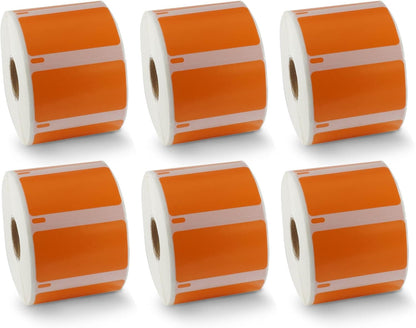 BETCKEY - Compatible DYMO 30334 (2-1/4" x 1-1/4") Medium Multipurpose Barcode/FNSKU Labels - Compatible with Rollo, DYMO Labelwriter 450, 4XL & Zebra Desktop Printers[6 Rolls, 6000 Labels, Orange]