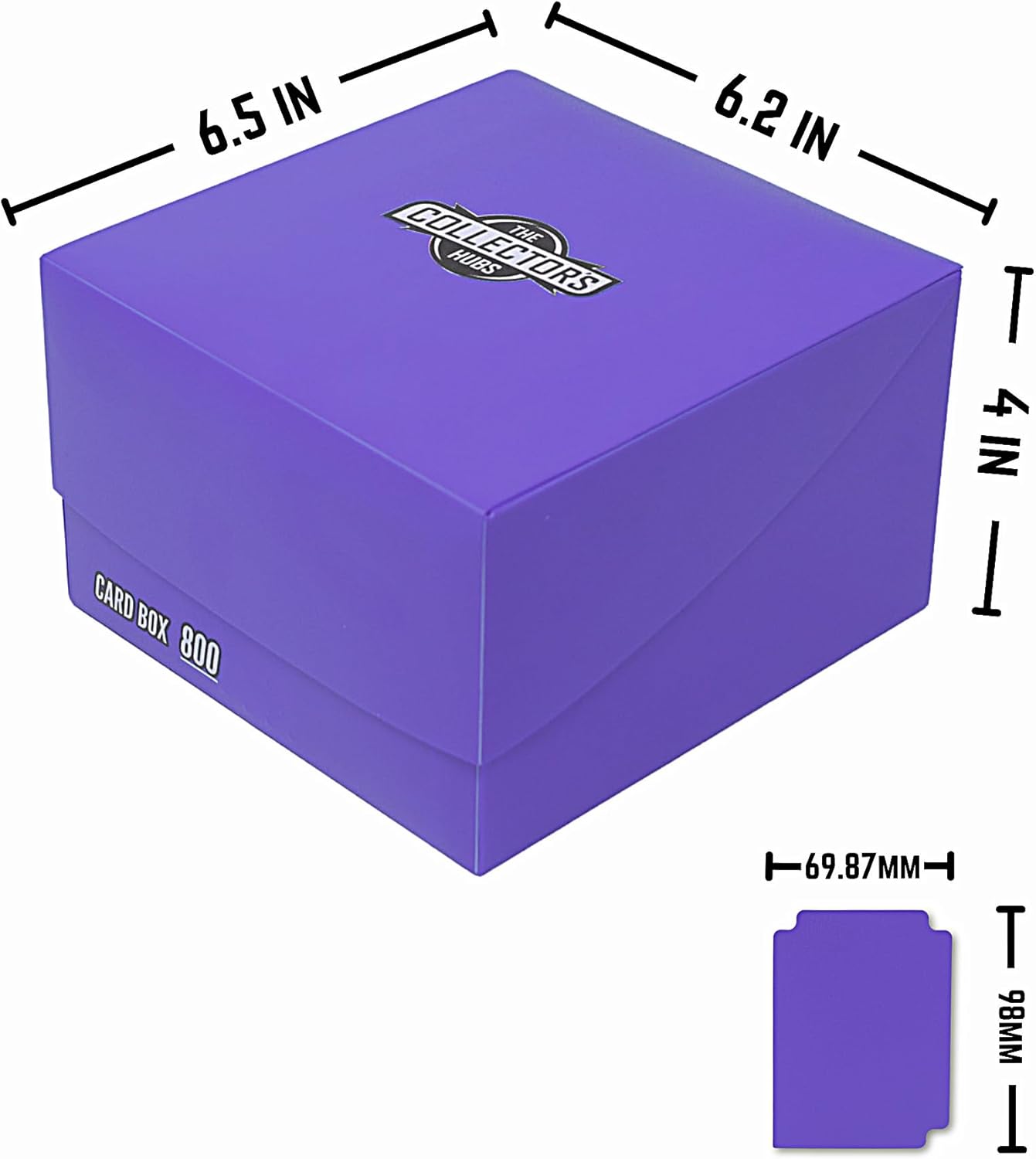 Trading Card Storage Box 800 - Purple | Card Box 800+ holds standard 35pt cards | 4-in-1 Compartments| Strong Double Wall Design | 8 dividers | Sports & Baseball Card Deck Box - Purple