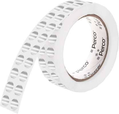 Perco Silver 1/2-Inch Round Circle Dot Sticker Labels with Permanent Adhesive for Wedding Invitations - 3,000 Labels per Roll - Vibrant Colors, Strong Adhesion - Made in USA