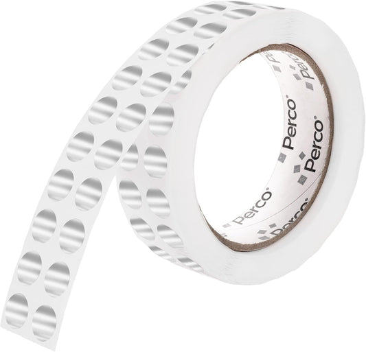 Perco Silver 1/2-Inch Round Circle Dot Sticker Labels with Permanent Adhesive for Wedding Invitations - 3,000 Labels per Roll - Vibrant Colors, Strong Adhesion - Made in USA