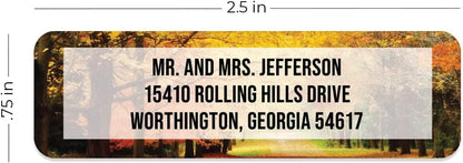 Breathtaking Landscape Rolled Address Labels / 500 Personalized Return Address Labels/Designer Address Stickers in Elegant Plastic Dispenser
