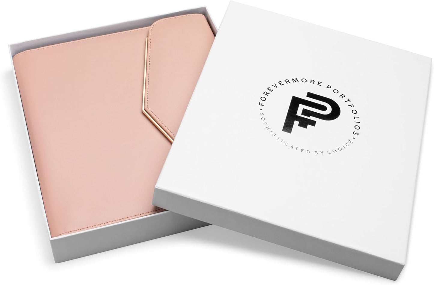 Padfolio Binder Organizer for Women | Faux Leather Portfolio Folder for Resume, Documents, Notebook, Tablet and Business Cards | Notepad Included - Pink with Gold Edge