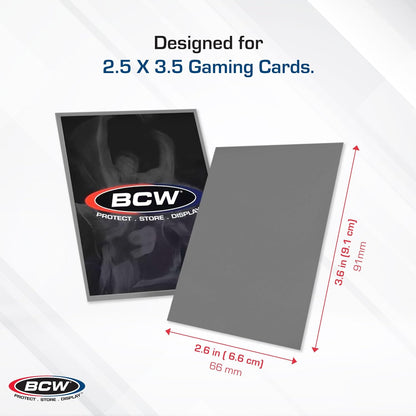 BCW Deck Guard - Double Matte Card Sleeves | 500 Count Box (10 Packs of 50) |Acid-Free, No PVC | Fits 2.5" x 3.5" | Archival Safe Sleeves for Protection (Gray)