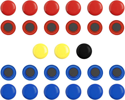 27-Piece Soccer Magnets - 2 Team Sport Goal Player Magnets for Magnetic Clipboard Coach Board, Compatible with Magnetic Whiteboard & Coach Board