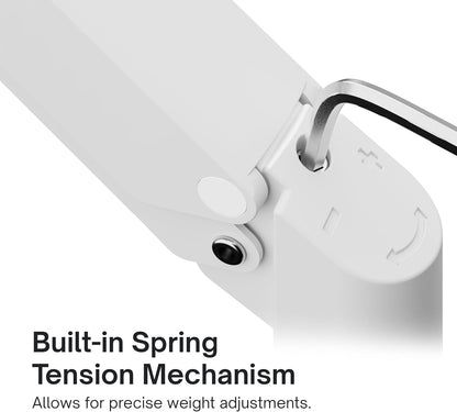 Pixio PS1S Wave White Single Monitor Arm Stand Desk Mount - Fits up to 32 inches Monitors and up to 19.8lbs. VESA Compatibility and Integrated Cable Management