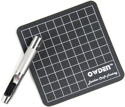 9 Pieces Hollow Punch Set (1/8"-1/2") with A Free Cutting MAT, Leather Hole Punch Set