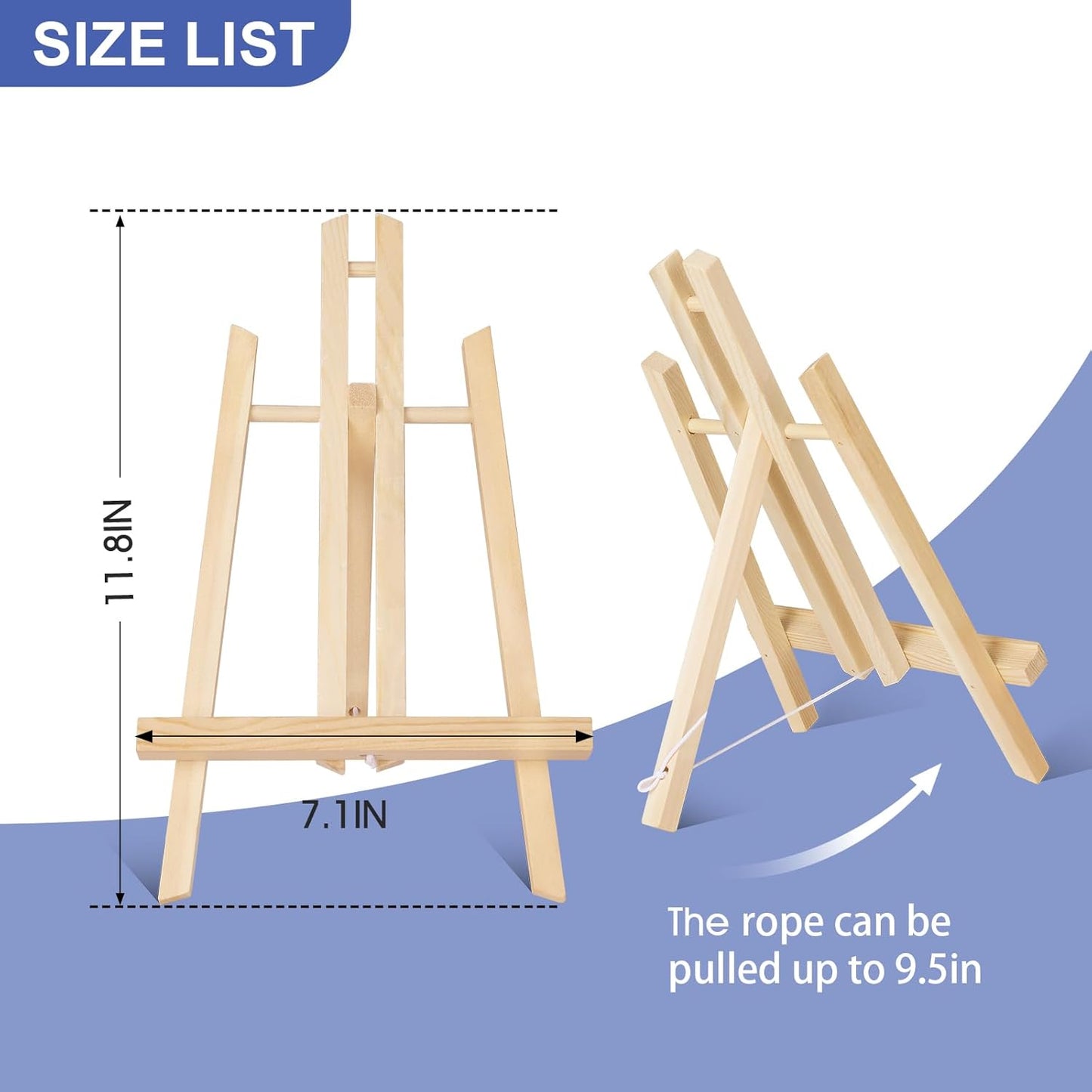 ESRICH 2 Pack 11.8" Wood Easels,Tabletop Easel for Painting,Painting Party, Displaying Canvases, Kids Student Table School Desktop, Portable Canvas Photo Picture Sign Holder
