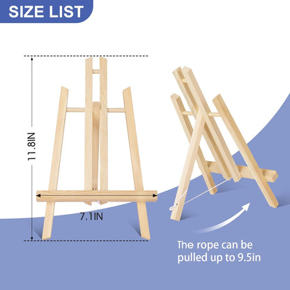ESRICH 24 Pack 11.8" Wood Easels,Tabletop Easel for Painting,Painting Party, Displaying Canvases, Kids Student Table School Desktop, Portable Canvas Photo Picture Sign Holder