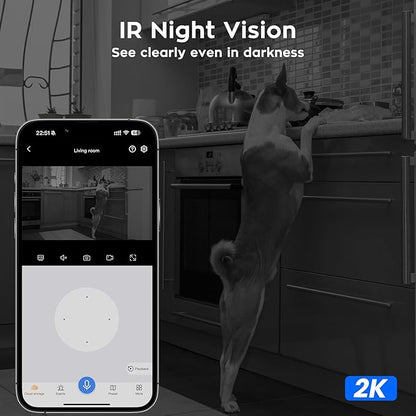 xmartO [AI Tracking Ceiling CAM] 2K HD Metal Dome PTZ Wireless Security Camera with Automatic-Follow, 2-Way Audio and Night Vision (Add on to NVR or Use Standalone, DPK3034)