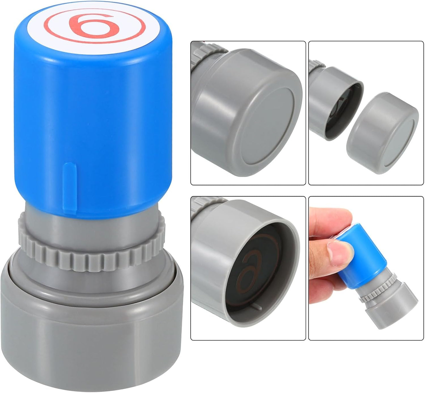 PATIKIL Number Stamps Self Inking, Numeral 6 Number Stamp Teacher Stamp Initial Stamp Ink Stamp for Class Notebook Scrapbooking DIY Craft Style 2, Red Ink